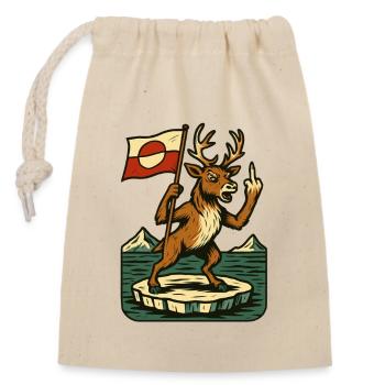 Greenland Shirt Reindeer Caribou - Verschließbarer Geschenkbeutel aus Baumwolle (14x20cm) - Natur - Vorne