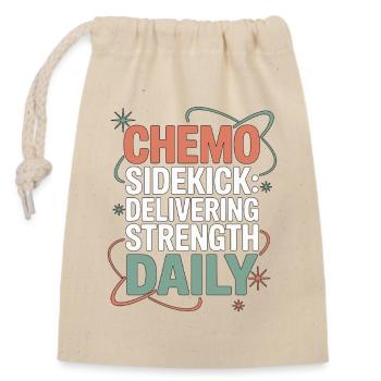 Oncology Nurse Chemo Sidekick Healthcare Worker - Verschließbarer Geschenkbeutel aus Baumwolle (14x20cm) - Natur - Vorne