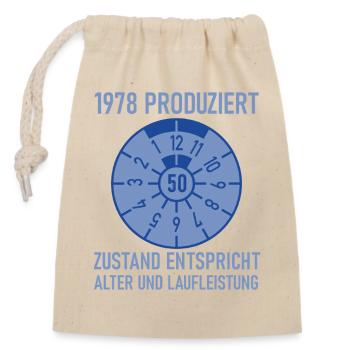 1978 Geboren 50. Geburtstag Auto Tuning - Verschließbarer Geschenkbeutel aus Baumwolle (14x20cm) - Natur - Vorne