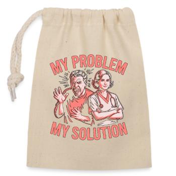 Oncology Nurse My Problem My Pictogram Mom Dad - Verschließbarer Geschenkbeutel aus Baumwolle (14x20cm) - Natur - Vorne
