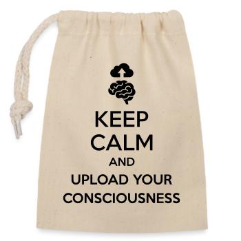 Téléchargez votre conscience - Blague sarcastique sur la technologie - Sac cadeau en coton avec cordon (14 x 20 cm) - nature - Devant