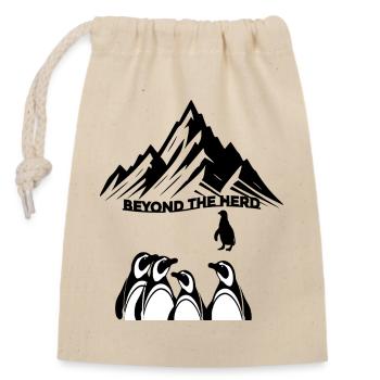 Lone Explorer Penguin Tee - Choisissez votre propre chemin - Sac cadeau en coton avec cordon (14 x 20 cm) - nature - Devant