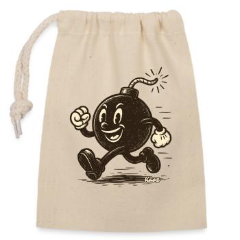 Une bombe de dessin animé - Sac cadeau en coton avec cordon (14 x 20 cm) - nature - Devant