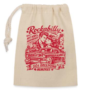 Rockabilly Valentine Memories 50er Jahre Retro - Verschließbarer Geschenkbeutel aus Baumwolle (14x20cm) - Natur - Vorne