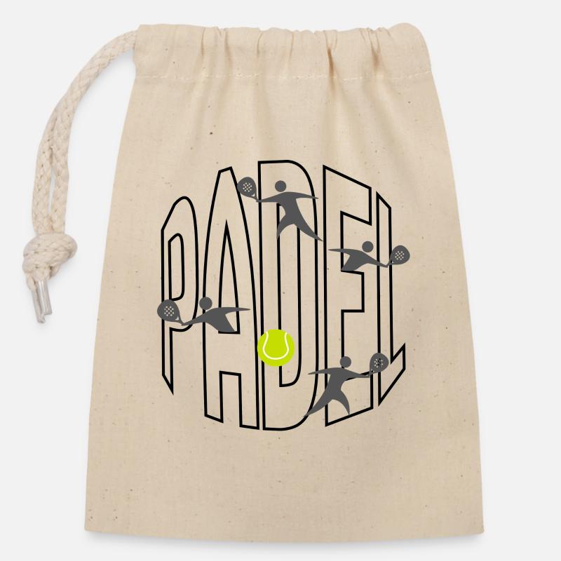 padel - Closable cotton gift bag (14x20cm) - nature