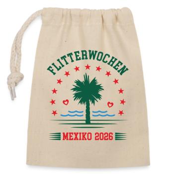 Honeymoon Mexico 2026 Honeymoon Mexico - Closable cotton gift bag (14x20cm) - nature - Front
