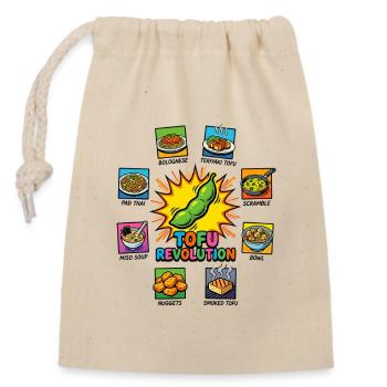 Tofu Revolution - Closable cotton gift bag (14x20cm) - nature - Front