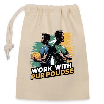 Travail avec Motivation Conception Sportive - Sac cadeau en coton avec cordon (14 x 20 cm) - nature - Devant