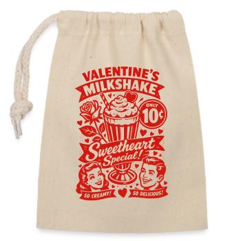 50er Jahre Valentins Milchshake für Verliebte - Verschließbarer Geschenkbeutel aus Baumwolle (14x20cm) - Natur - Vorne