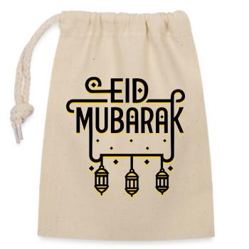 Eid Mubarak Islamic Muslim Happy Ramadan - Closable cotton gift bag (14x20cm) - nature - Front