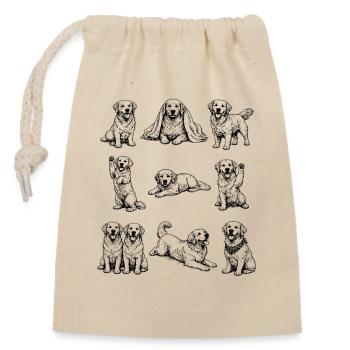 Puppy Pack Silhouette Kollektion - Verschließbarer Geschenkbeutel aus Baumwolle (14x20cm) - Natur - Vorne