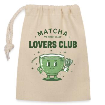 Matcha Lovers Club Die beste Mischung Authentisch - Verschließbarer Geschenkbeutel aus Baumwolle (14x20cm) - Natur - Vorne