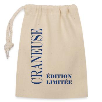 Crane - Closable cotton gift bag (14x20cm) - nature - Front