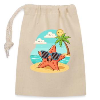 Divertissement de la plage de Sonnenstern - Sac cadeau en coton avec cordon (14 x 20 cm) - nature - Devant