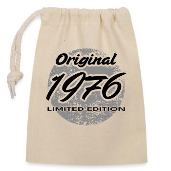 50e anniversaire 1976 cadeau pour hommes et femmes - Sac cadeau en coton avec cordon (14 x 20 cm) - nature - Devant