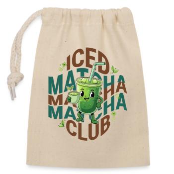Iced Matcha Club Funny Green Tea Matcha Lover - Verschließbarer Geschenkbeutel aus Baumwolle (14x20cm) - Natur - Vorne