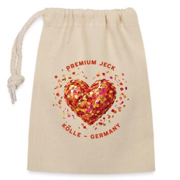 Premium Jeck Confetti Heart Costume Carnival - Closable cotton gift bag (14x20cm) - nature - Front