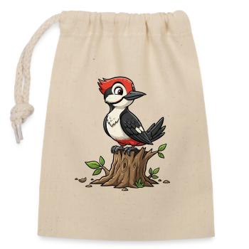 Dessin animé Roi Oiseau Roi Rousse - Sac cadeau en coton avec cordon (14 x 20 cm) - nature - Devant