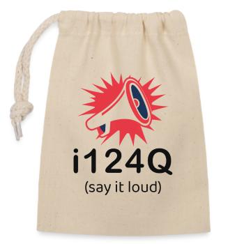 i124Q – Bold Statement Dark Edition - Closable cotton gift bag (14x20cm) - nature - Front