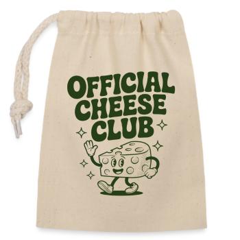 Club officiel du fromage | L’amour du fromage - Sac cadeau en coton avec cordon (14 x 20 cm) - nature - Devant