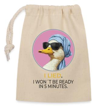 Stylish Duck – I Song Statement Design - Closable cotton gift bag (14x20cm) - nature - Front