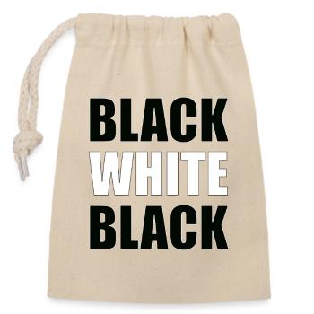 Black Is White Is Black – Minimal Typography - Verschließbarer Geschenkbeutel aus Baumwolle (14x20cm) - Natur - Vorne