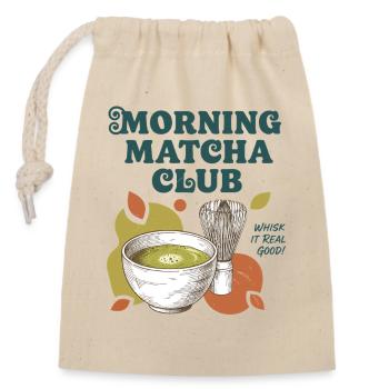 Morning Matcha Club Whisk It Real Good Matcha Tea - Verschließbarer Geschenkbeutel aus Baumwolle (14x20cm) - Natur - Vorne