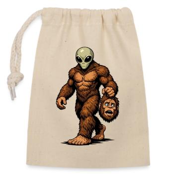 Bigfoot, Extraterrestre Sasquatch OVNI Science-fiction - Sac cadeau en coton avec cordon (14 x 20 cm) - nature - Devant