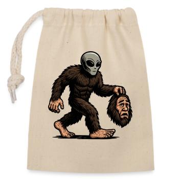 Bigfoot, Extraterrestre Sasquatch OVNI Science-fiction - Sac cadeau en coton avec cordon (14 x 20 cm) - nature - Devant