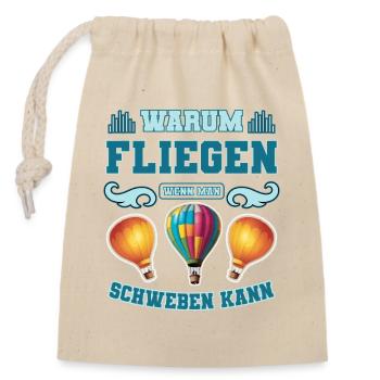 Heißluftballon - Verschließbarer Geschenkbeutel aus Baumwolle (14x20cm) - Natur - Vorne