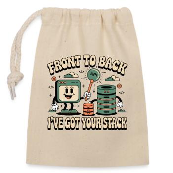 From Front to Back: Full Stack Developers - Closable cotton gift bag (14x20cm) - nature - Front