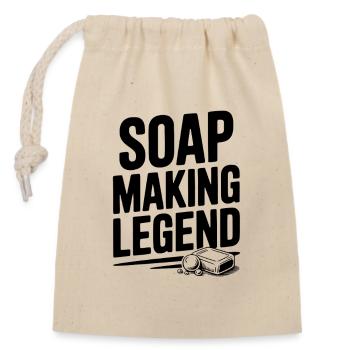 Légende de la fabrication de savon - Sac cadeau en coton avec cordon (14 x 20 cm) - nature - Devant