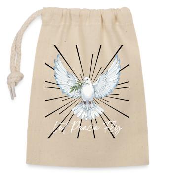 Laissez la paix voler – Dove of Peace Design inspirant - Sac cadeau en coton avec cordon (14 x 20 cm) - nature - Devant
