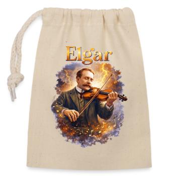 Elgar Violin in the Storm - Closable cotton gift bag (14x20cm) - nature - Front