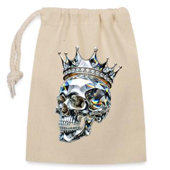 Crystal Skull King Diamond Crown - Verschließbarer Geschenkbeutel aus Baumwolle (14x20cm) - Natur - Vorne