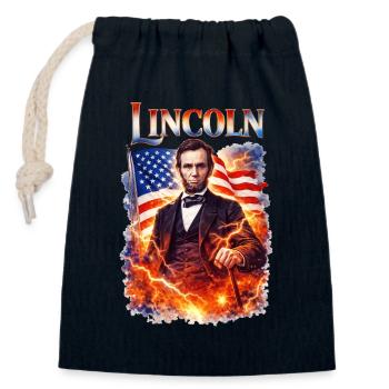 Lincolns Flammendes Freiheitsbild - Verschließbarer Geschenkbeutel aus Baumwolle (14x20cm) - Navy - Vorne