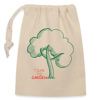 Time for the garden - Closable cotton gift bag (14x20cm) - nature - Front