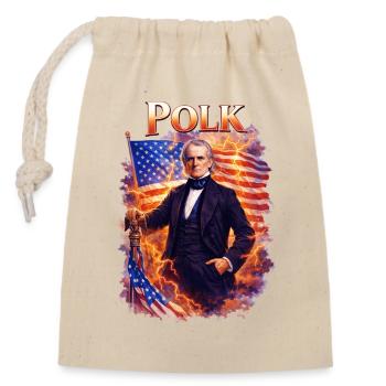 Lincoln Patriotic Lightning - Closable cotton gift bag (14x20cm) - nature - Front