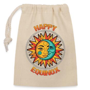 Frohe Tagundnachtgleiche Ostara Ostara Mondsonne - Verschließbarer Geschenkbeutel aus Baumwolle (14x20cm) - Natur - Vorne