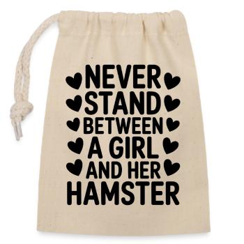 Hamster Sprüche Hamster Lustiges Hamster Geschenk  - Verschließbarer Geschenkbeutel aus Baumwolle (14x20cm) - Natur - Vorne