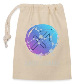 Sagittaire Sagittaire Conception du zodiaque - Sac cadeau en coton avec cordon (14 x 20 cm) - nature - Devant