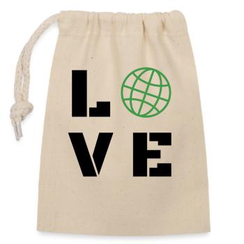 Love Earth Day Ecology Green Globe Planet Art - Verschließbarer Geschenkbeutel aus Baumwolle (14x20cm) - Natur - Vorne