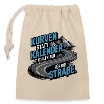  Kurven Statt Kalender Ich Leb Für Die Straße - Verschließbarer Geschenkbeutel aus Baumwolle (14x20cm) - Natur - Vorne