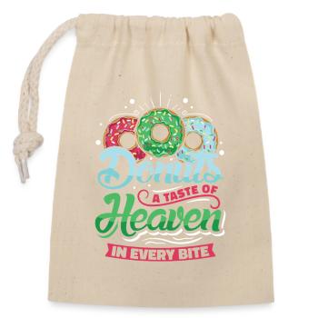 Restauration rapide en donuts - Sac cadeau en coton avec cordon (14 x 20 cm) - nature - Devant