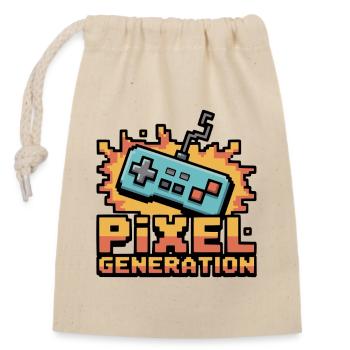 Pixel Generation Konsole - Verschließbarer Geschenkbeutel aus Baumwolle (14x20cm) - Natur - Vorne