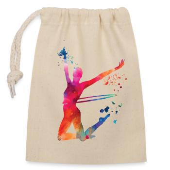 Gymnastics Hoops Rhythmic Gymnastics - Closable cotton gift bag (14x20cm) - nature - Front