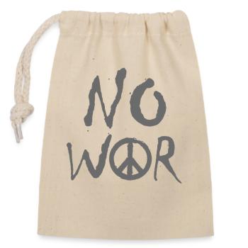 PAS DE GUERRE – Déclaration pour la paix contre la guerre - Sac cadeau en coton avec cordon (14 x 20 cm) - nature - Devant