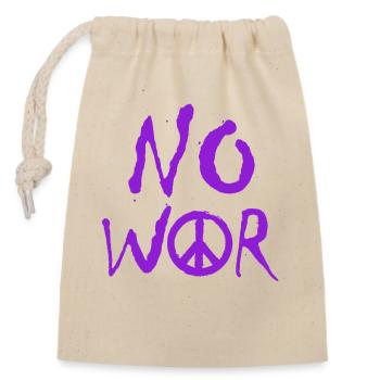 PAS DE GUERRE – Déclaration pour la paix contre la guerre - Sac cadeau en coton avec cordon (14 x 20 cm) - nature - Devant