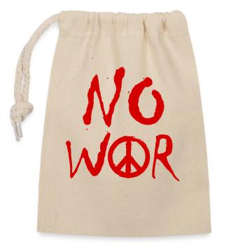 PAS DE GUERRE – Déclaration pour la paix contre la guerre - Sac cadeau en coton avec cordon (14 x 20 cm) - nature - Devant