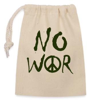 PAS DE GUERRE – Déclaration pour la paix contre la guerre - Sac cadeau en coton avec cordon (14 x 20 cm) - nature - Devant